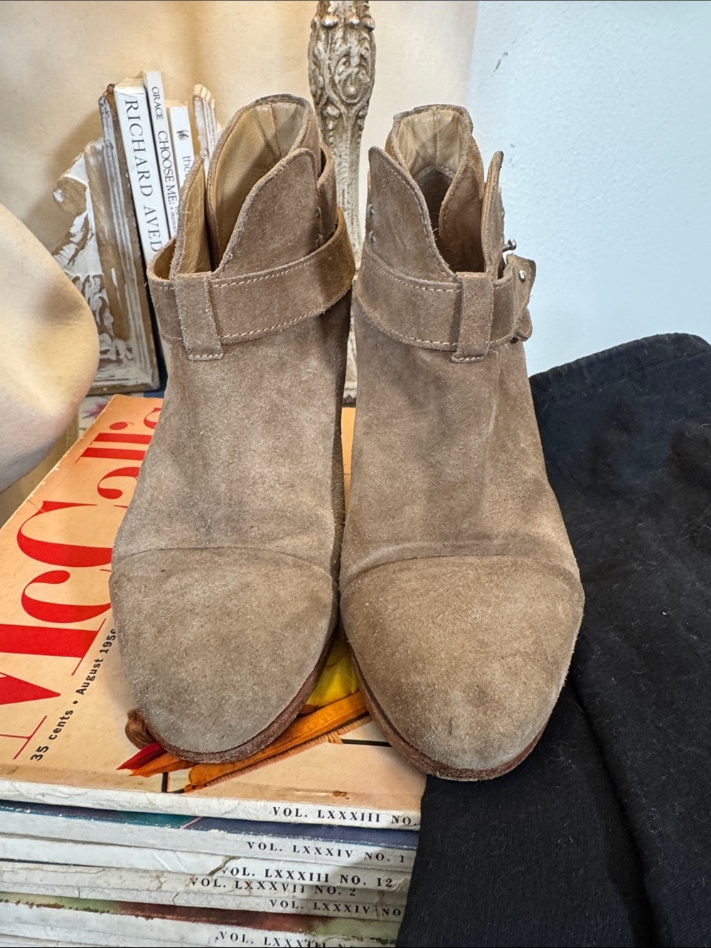rag & bone Suede Ankle Booties in Taupe Brown - Picture 3 of 10